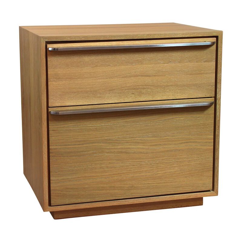 Sarasota Large 2-Drawer Nightstand in Natural Oak