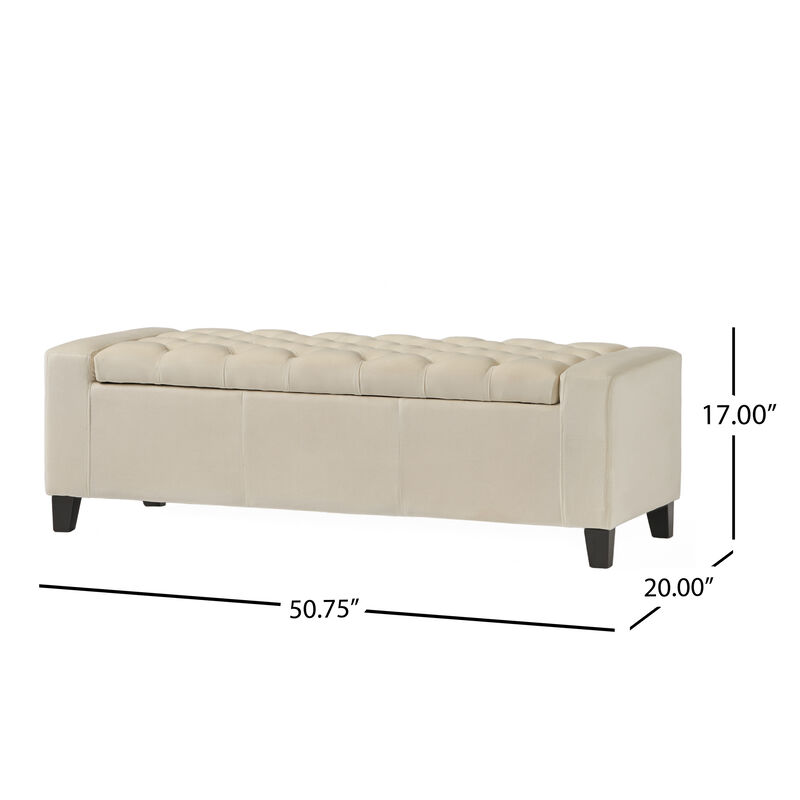 Merax Fabric Upholstered Storage Ottoman for Living Room, Bedroom image number 9
