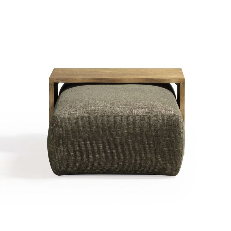 Tov Furniture Spencer Performance Basketweave Ottoman with Bridge Table (Green) image number 5
