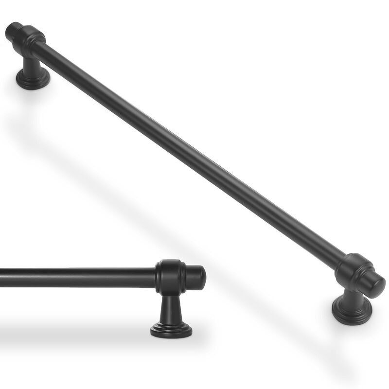 BUKOBYHE 10 Pack 12-3/5 Inch(320mm) Kitchen Cabinet Handles Matte Black Cabinet Pulls Zinc Alloy Drawer Pulls Solid Kitchen Hard