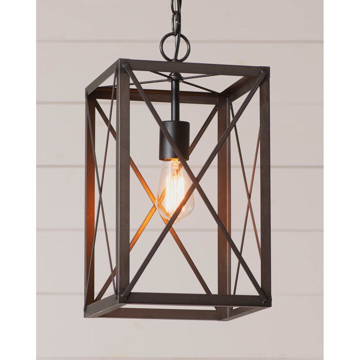 Irvins Country Tinware Metal Square Crossbar Pendant