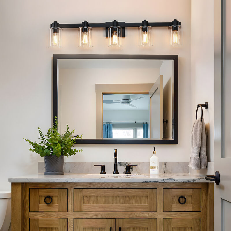 40.6" Modern 5-Light Dimmable Indoor Wall Sconce image number 4