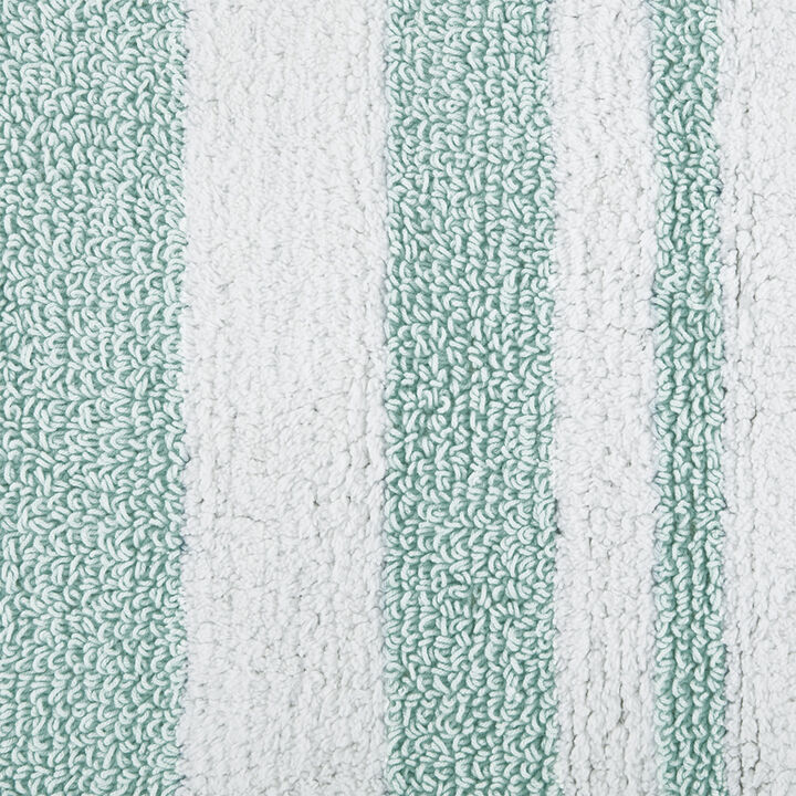 Gracie Mills Cecelia Casual Stripes Cotton Reversible Bath Rug
