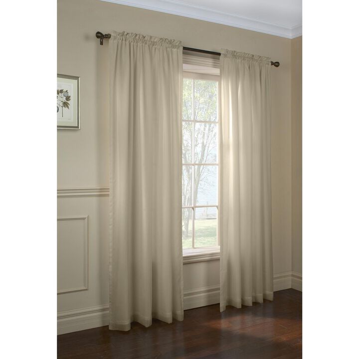 Commonwealth Thermavoile Rhapsody Lined Tailored Pole Top Curtain Panel - 54x63" - Mushroom