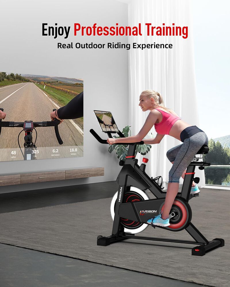 HARISON Magnetic Exercise Bike for Home 380 LB Capacity with Bluetooth, Stationary Bike with iPad Holder (HR-X12 Black) image number 1