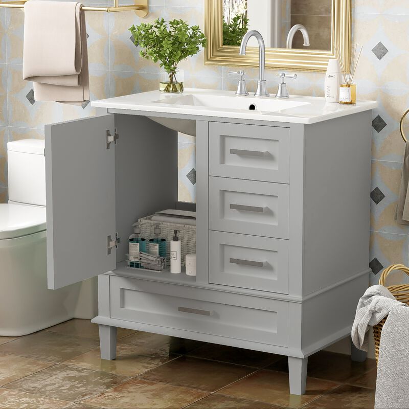 Merax Modern Bathroom Cabinet Vanity with Sink