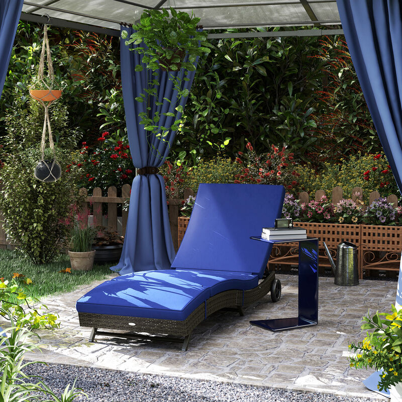 Hivvago PE Rattan Chaise Lounge Chair for Outdoor Patio image number 1