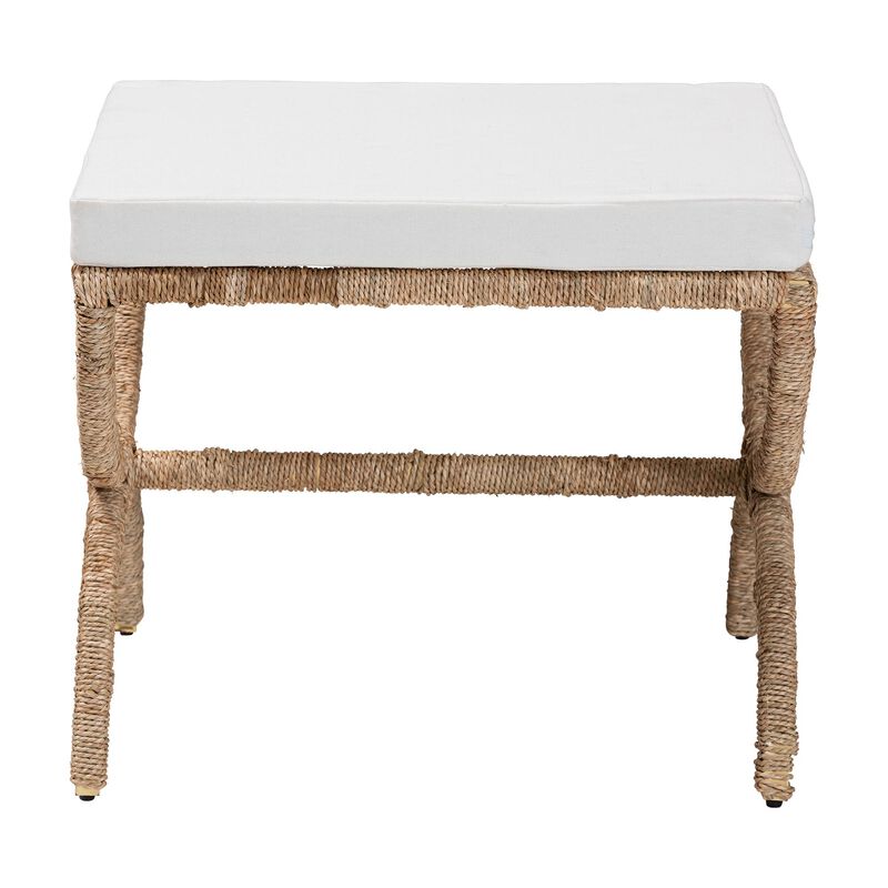 bali & pari Maliyah Japandi Natural Seagrass Ottoman
