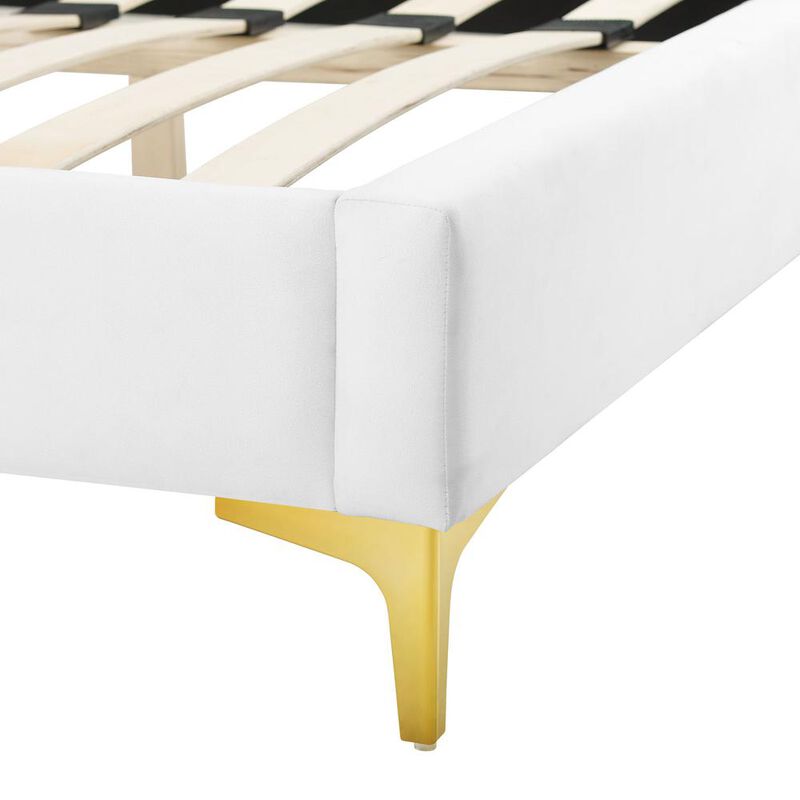 Sunny Performance Velvet King Bed - White MOD-7029-WHI image number 4