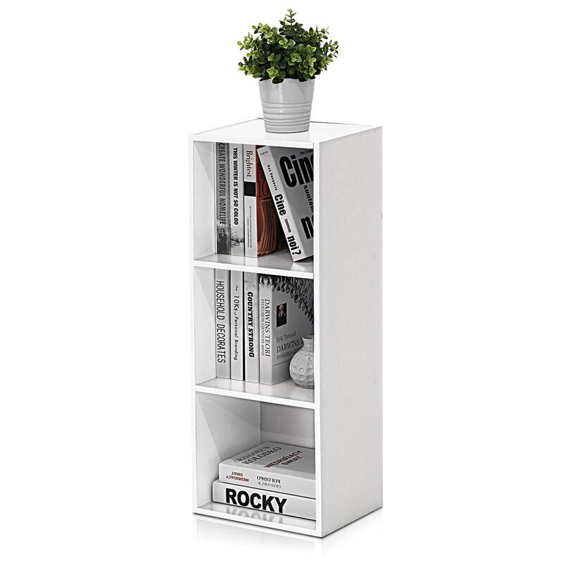 Furinno Luder 3-Tier Open Shelf Bookcase, White