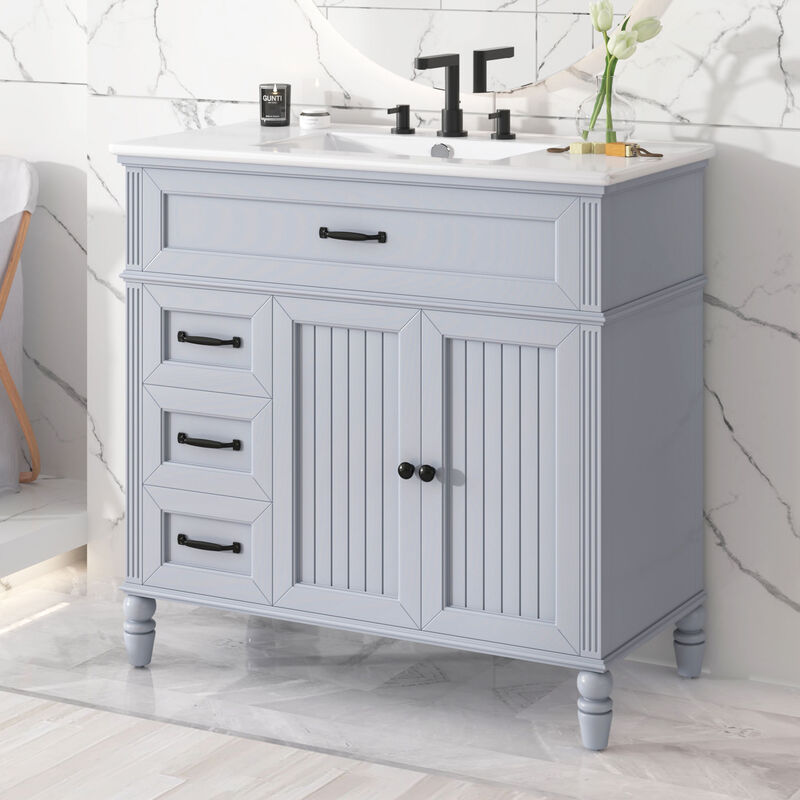 Merax 36" Bathroom Vanity with Sink and Drawers