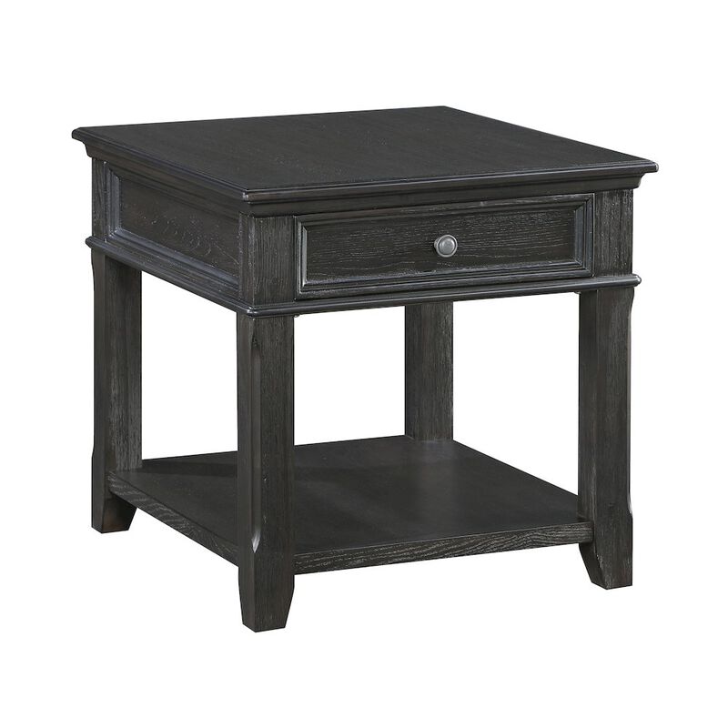 Lexicon Muriel Pine End Table in Charcoal