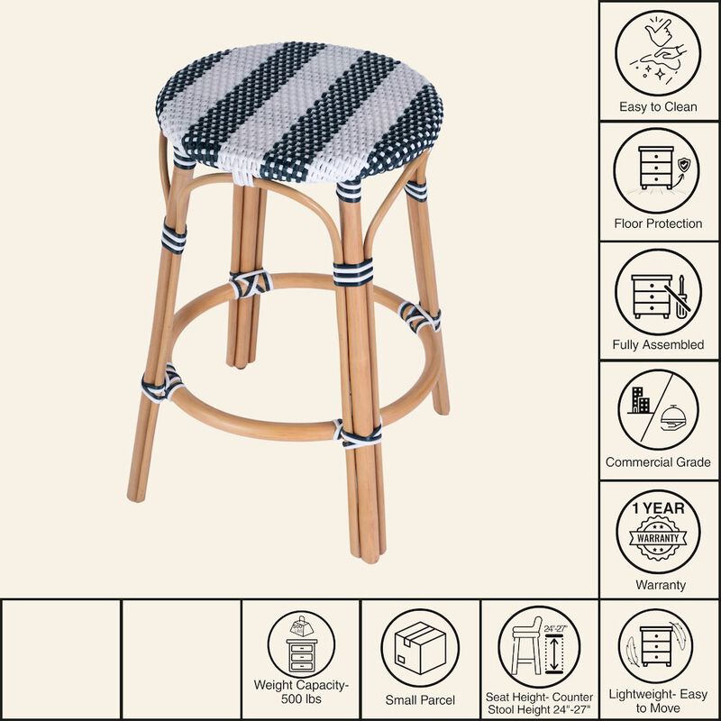 Butler Specialty Tobias Rattan Round 24" Counter Stool image number 3