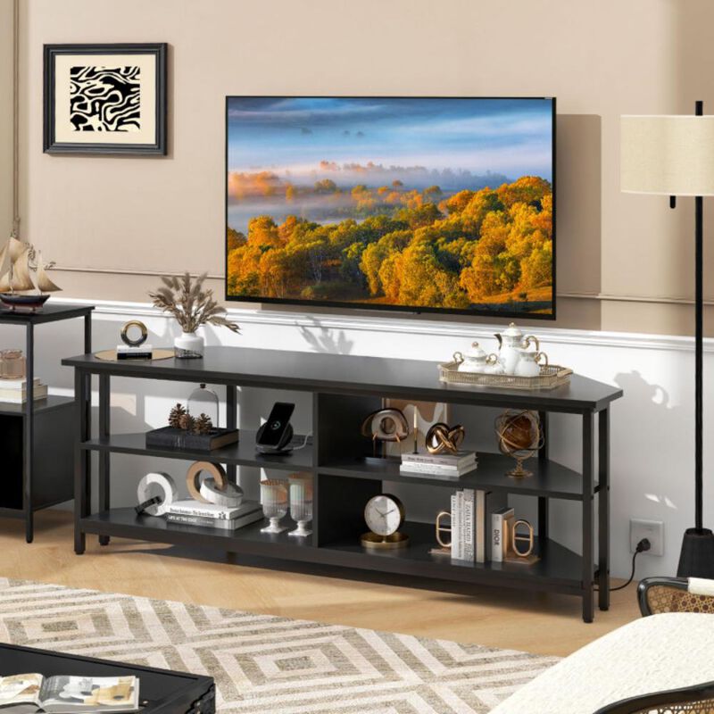 Hivvago 3-Tier Corner TV Stand for TVs up to 65 Inches with Charging Station
