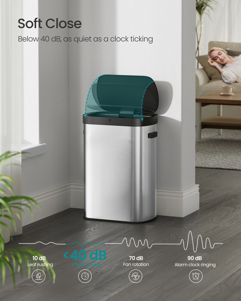 13 Gallon Automatic Motion Sensor Trash Can with Soft Close Lid image number 4