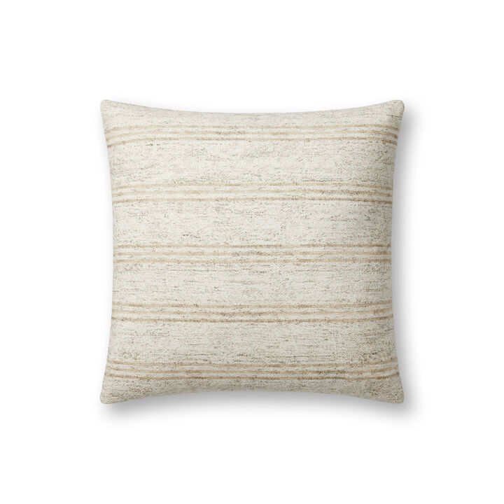 Zephyr PAL0040 Ivory/Natural 18''x18'' Polyester Pillow by Amber Lewis x Loloi, Set of Two