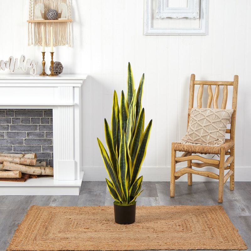 Hivvago 4" Sansevieria Artificial Plant