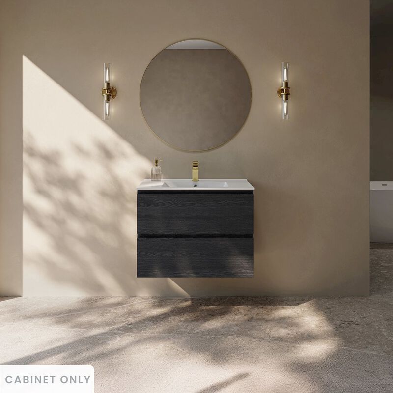 Liberte 30" Wall-Mounted Bathroom Vanity Cabinet without Top in Black Oak image number 1