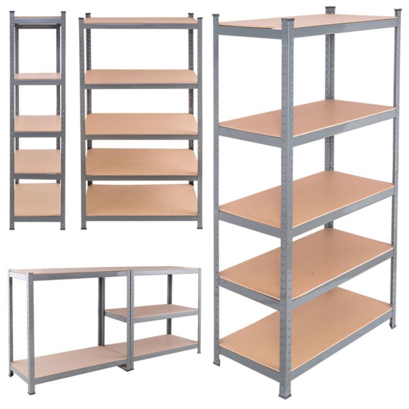 71 inch Heavy Duty Steel Adjustable 5 Level Storage Shelves image number 7
