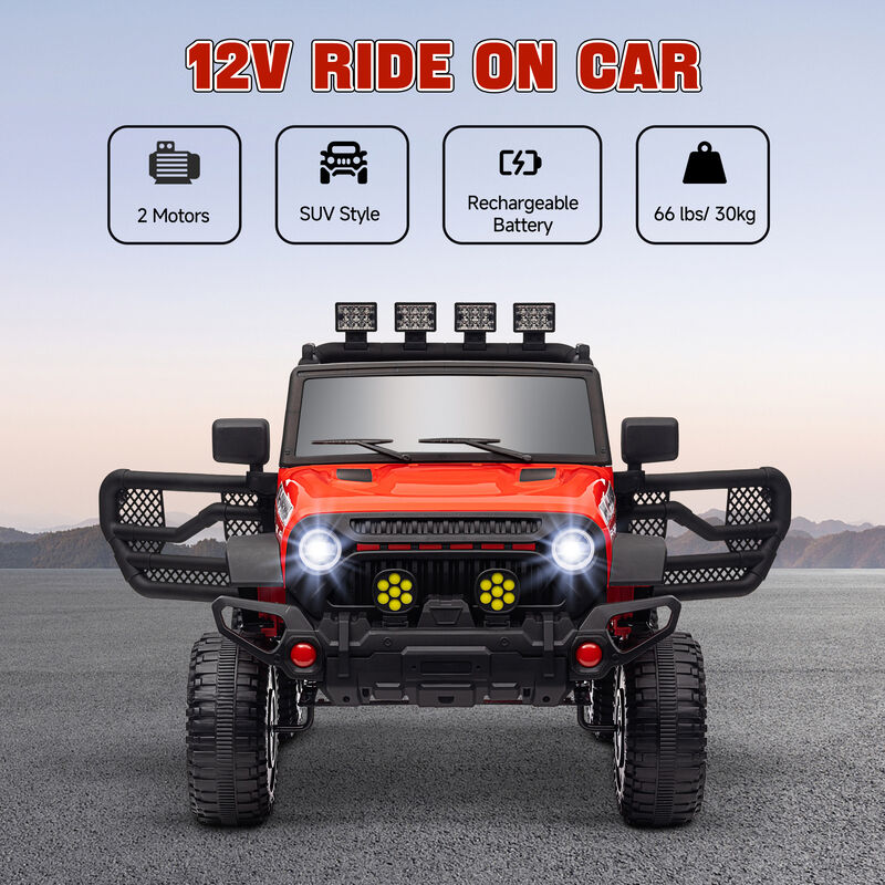 BreeBe 12V Battery Powered Ride on Car, Ride on Truck w/ Remote, 4 Suspension Wheels, Music Horn Lights image number 3