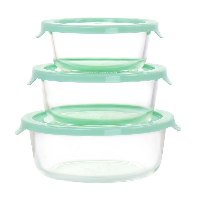 Martha Stewart 6 Piece Assorted Glass Storage Container and Lid Set  in Mint