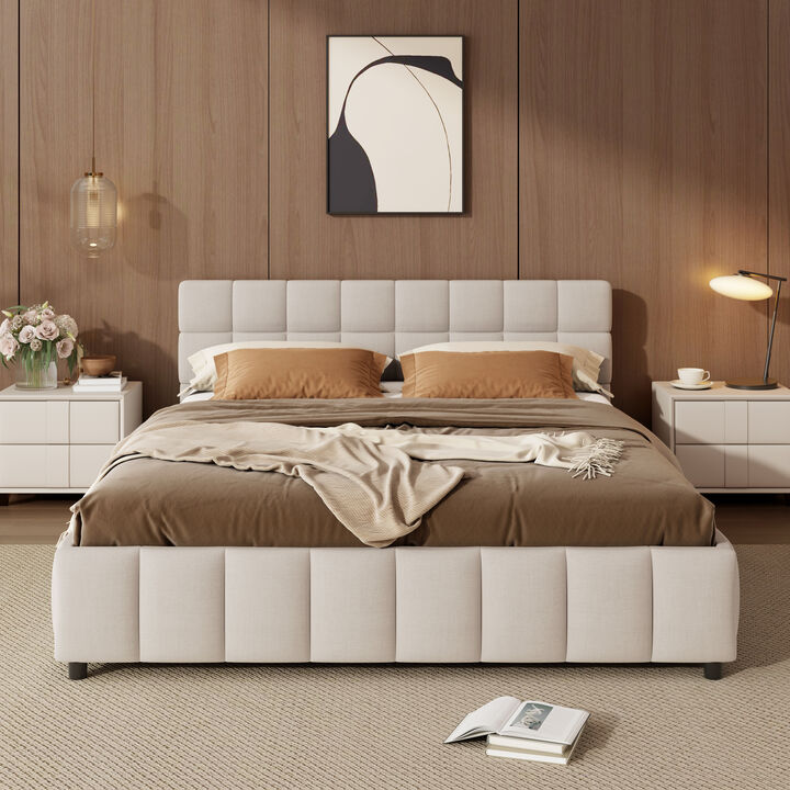 Ciqual Queen Size Upholstered Platform Bed Frame