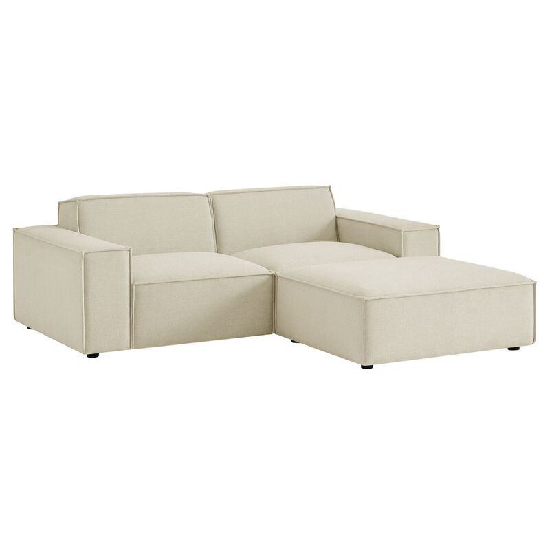 Restore 3-Piece Performance Fabric Upholstered Modular Loveseat with Ottoman image number 0