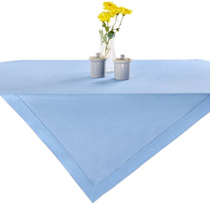 Solino Home 100% Pure Linen Table Throw - Classic Hemstitch