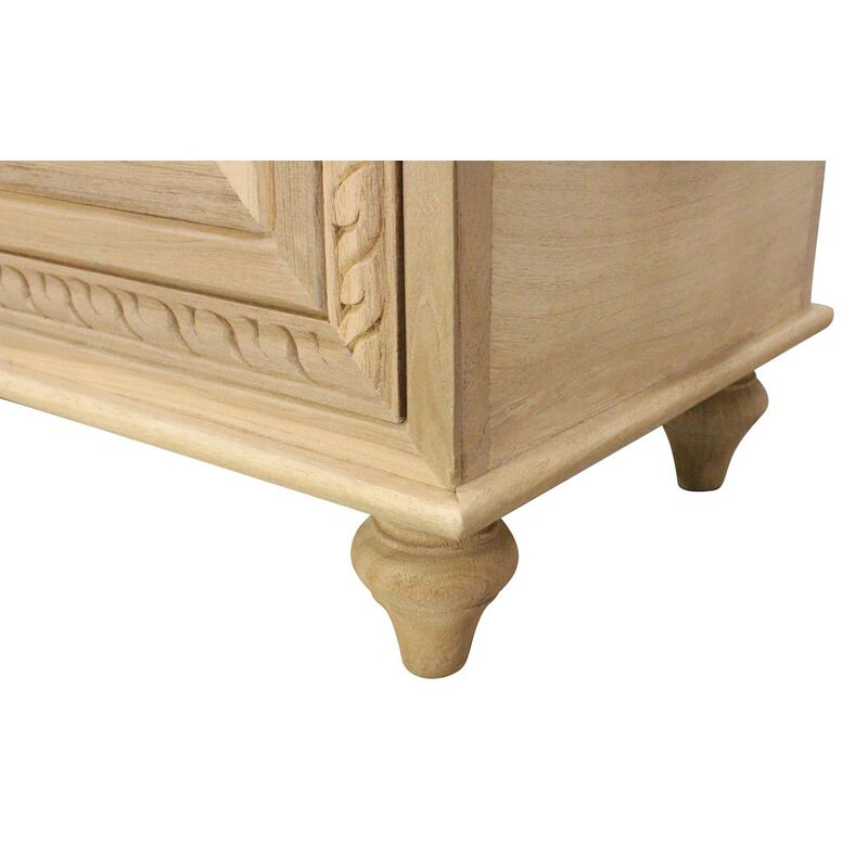 Noelle 55 Storage Bench in Distressed White on Teak Wood