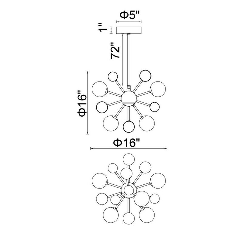 CWI Lighting Element 8 Light Chandelier With Polished Nickel Finish