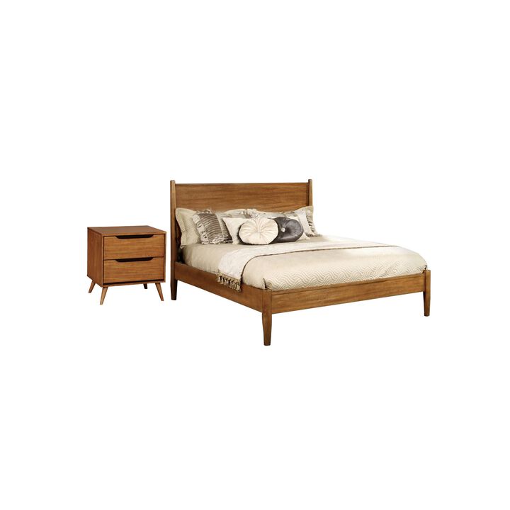 2pc Bedroom Set, Oak Wood, Nightstand
