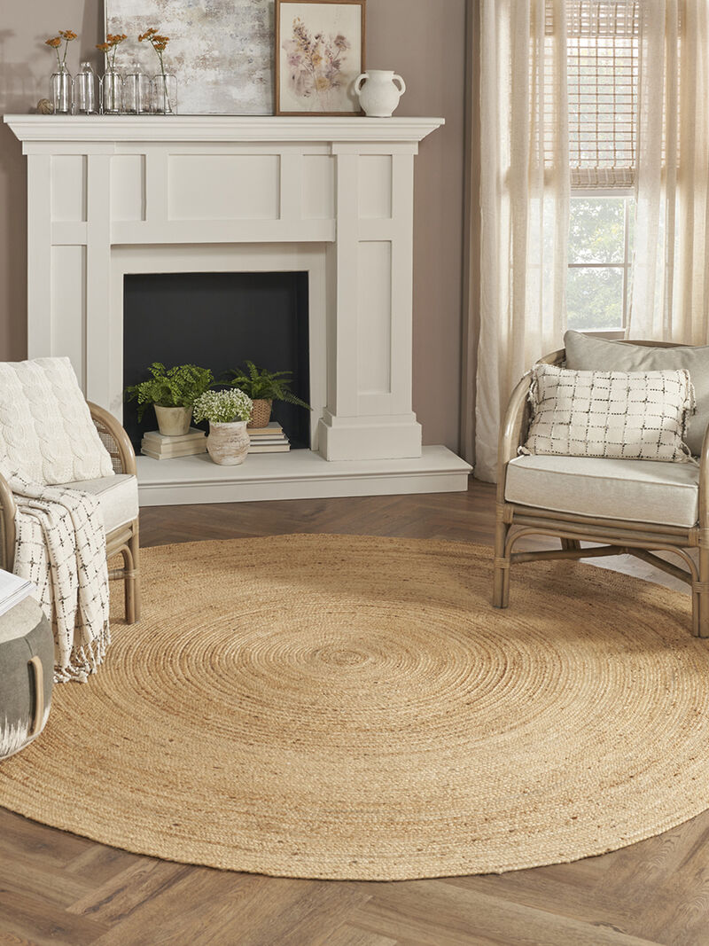 Natural Jute NJT03 Natural 8' x Round Rug