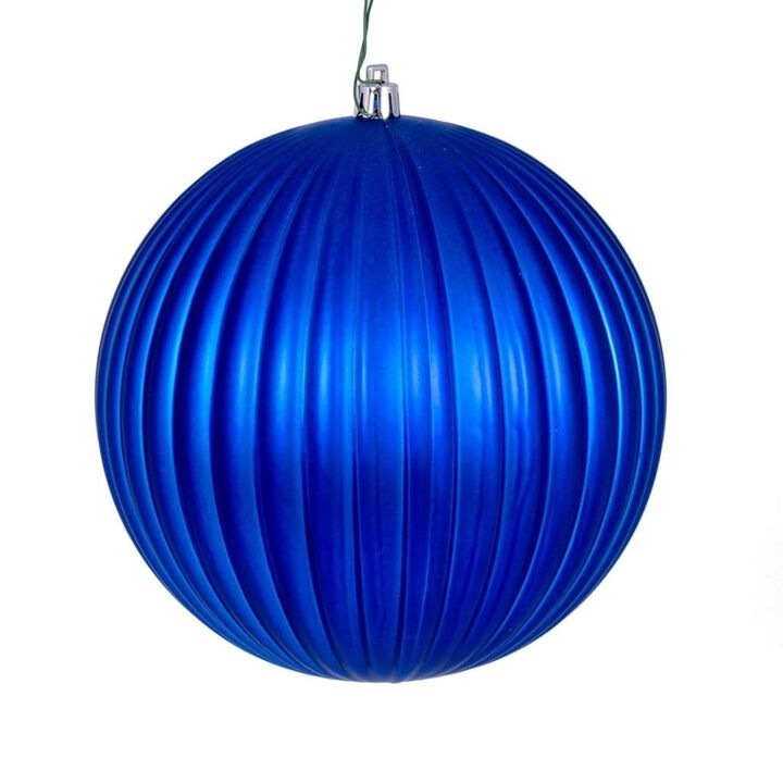 Vickerman 696637-6" Blue Matte Ball Christmas Tree Ornament (4 pack) (N222402DMV)