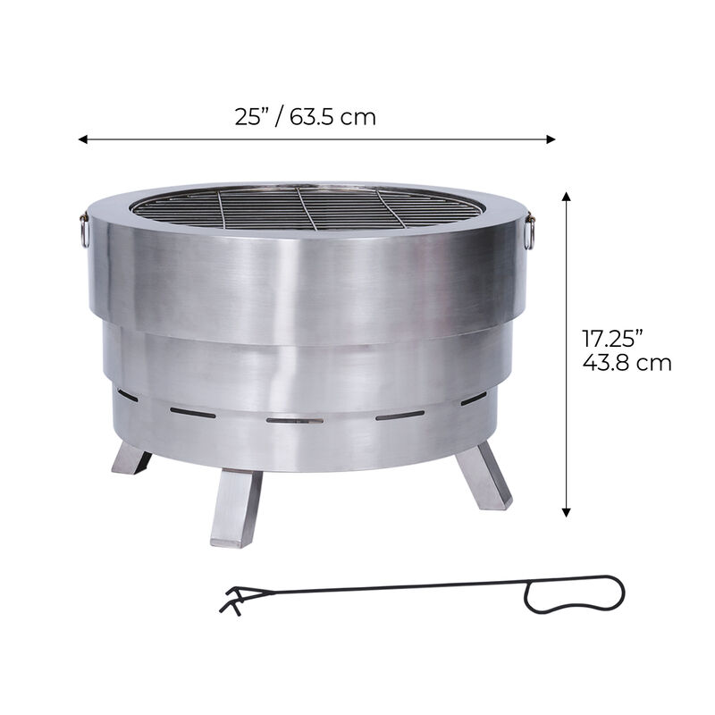 Felix 25" Collapsible Stainless Steel Wood Burning Fire Pit image number 6