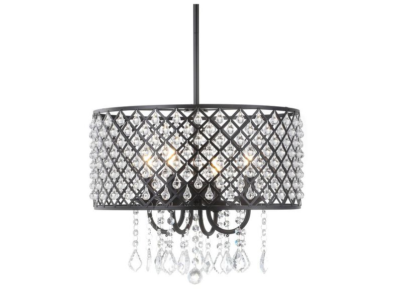 Gigi Metal/Crystal Adjustable LED Drop Chandelier
