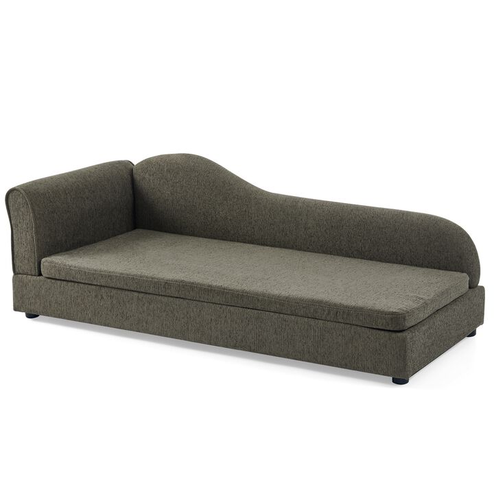 Dog Sofa for Medium Large Dogs, 55" Pet Couch with Irregular Backrest, Single Armrest