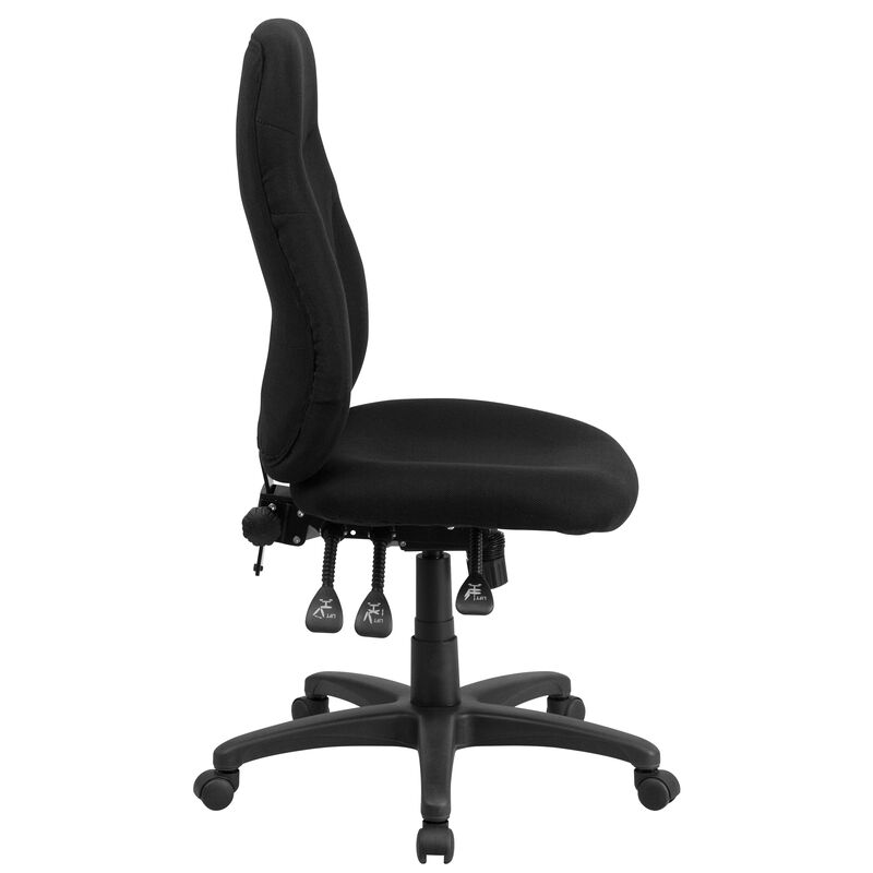 Hughes High Back Fabric Multifunction Swivel Ergonomic Task Office Chair image number 9