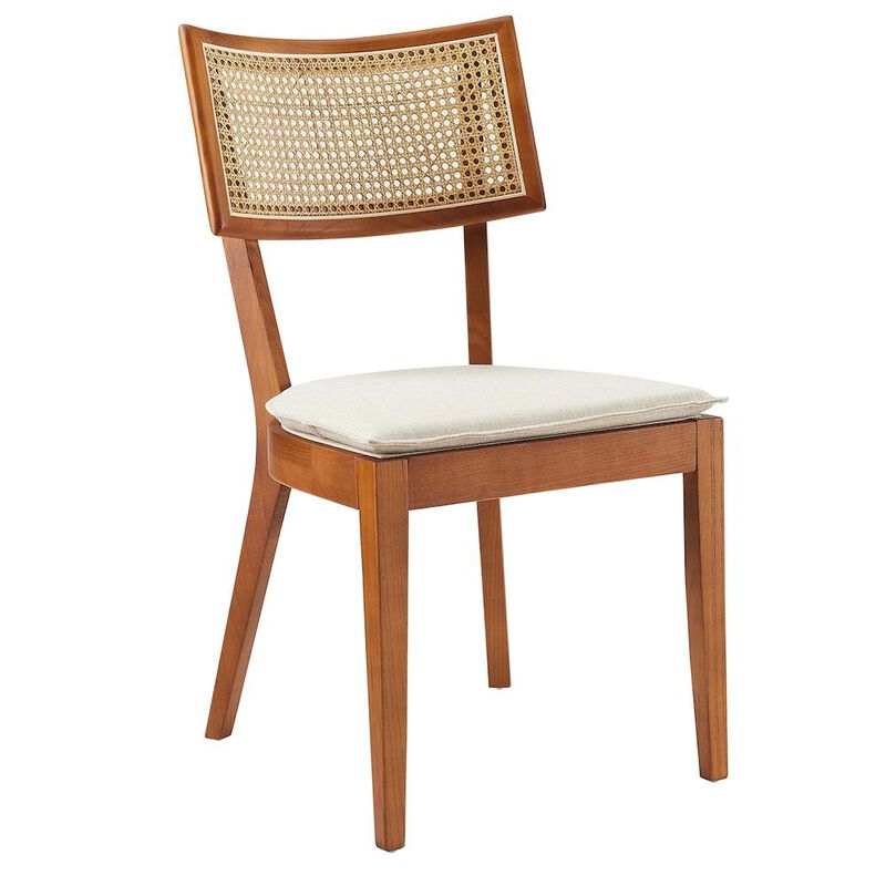 Caledonia Fabric Upholstered Wood Dining Chair Set of 2 image number 3