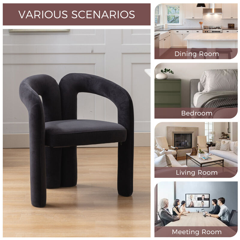 Streamdale Modern Fabric Upholstered Dining Chairs (Set of 2) image number 2