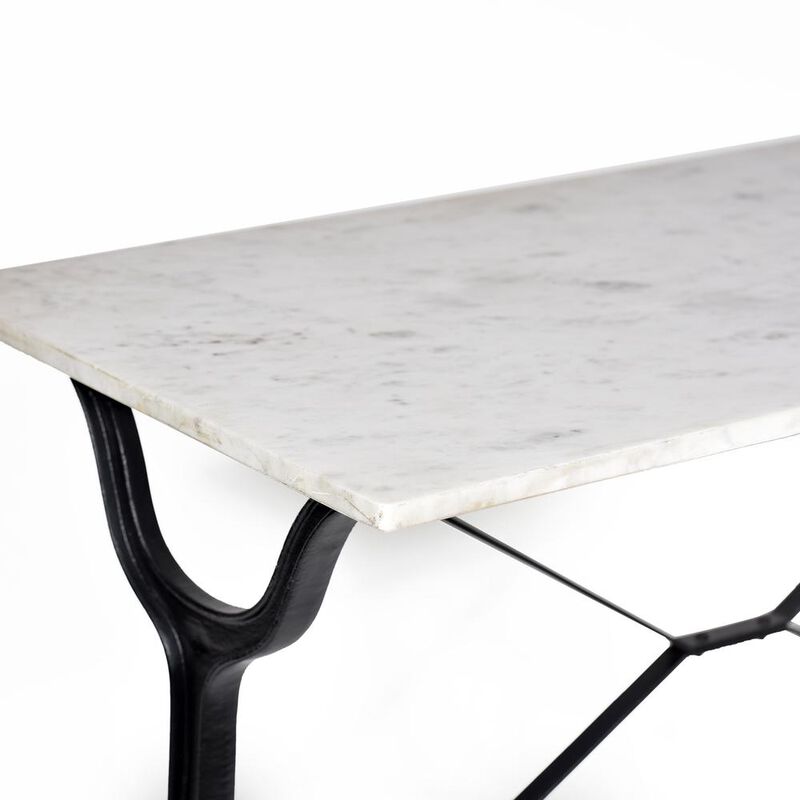 Carolina Living Vera Marble Top Console Table - White/Black