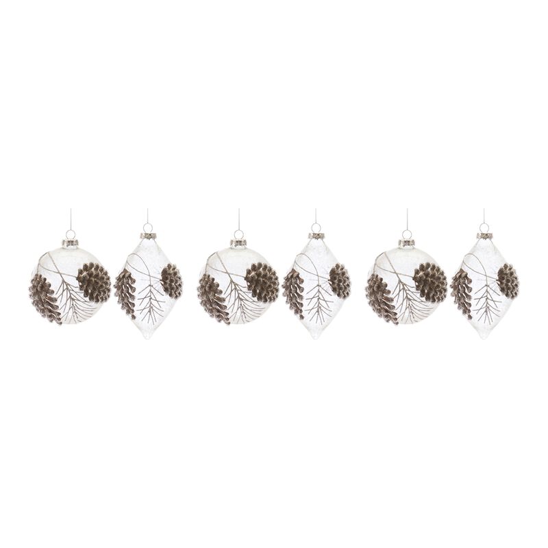 Set of 6 Beaded Glass Pinecone Ornaments – Beautiful Pinecone-Shaped Glass Ornaments