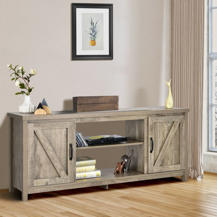 59 Inches TV Stand Media Console Center with Storage Cabinet