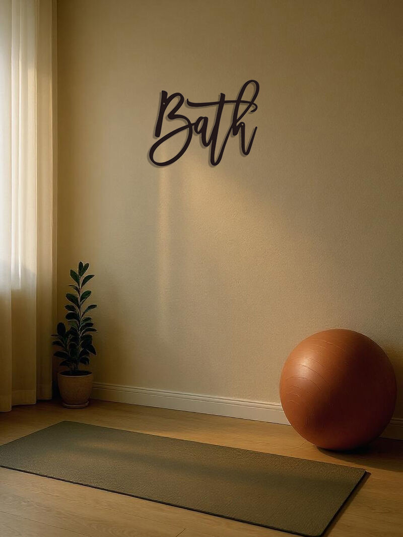 Metal BATH Letter Wall Art, Bathroom Decor Accent, Decorative Wall Sign image number 3