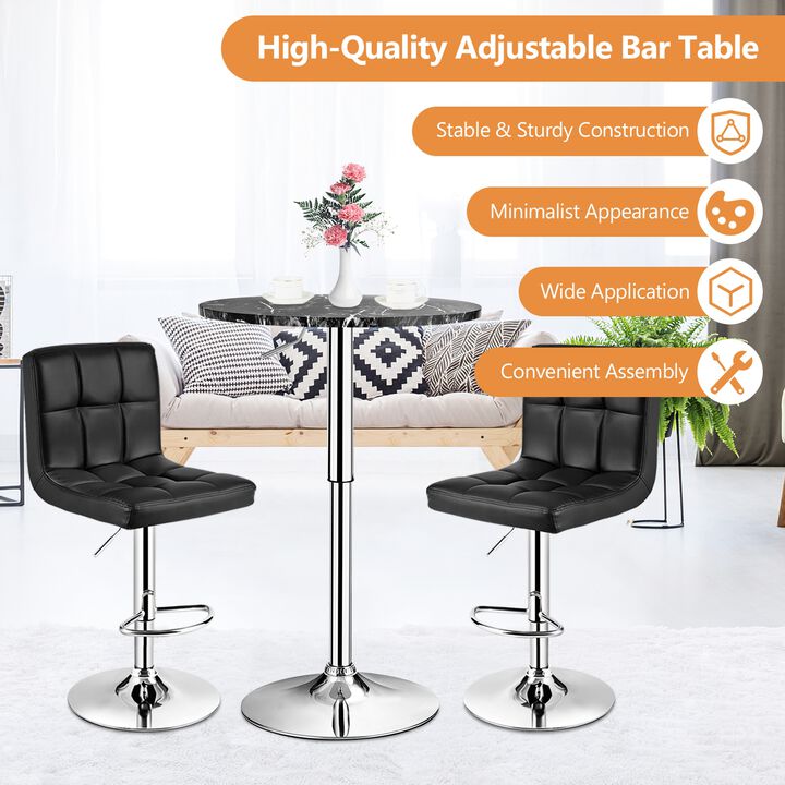 360� Swivel Cocktail Pub Table with Sliver Leg and Base