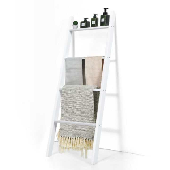 4-Tier Wall Leaning Ladder Shelf Stand