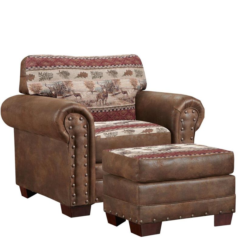 American Furniture Classics Deer Valley Armchairs with Matching Ottoman