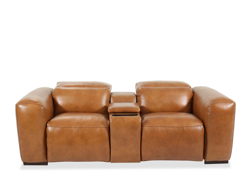 Boulevard Derrick Leather Power Reclining Loveseat in Camel image number 1