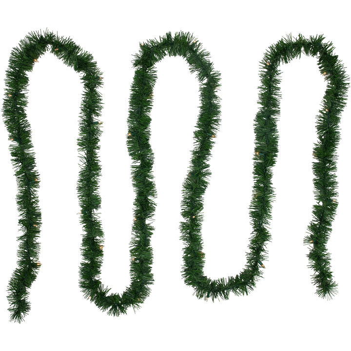 18' x 3" Pre-Lit Pine Two-tone Artificial Christmas Garland  Clear Lights