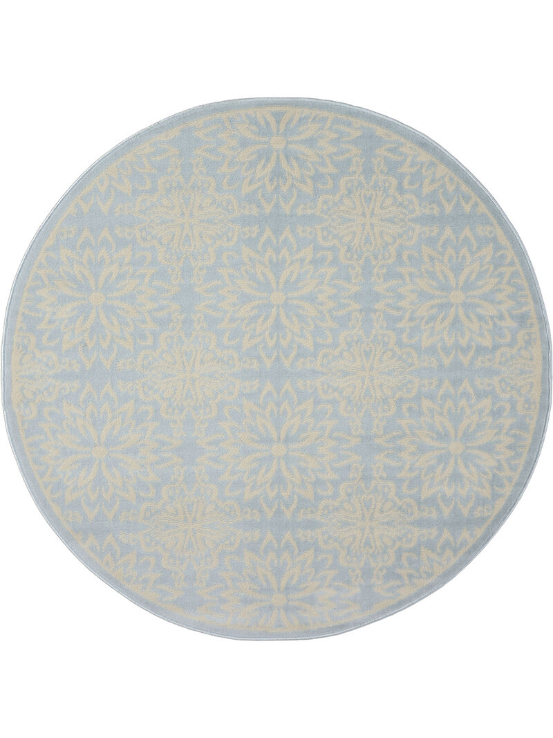 Jubilant JUB06 Ivory/Light Blue 5'3" x Round Rug