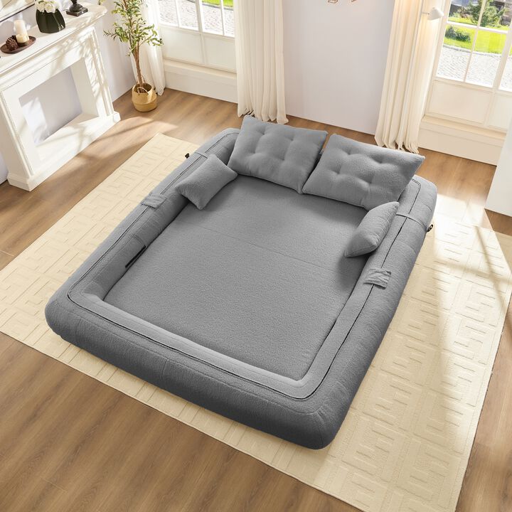 Merax Teddy Fabric Foam-Filled Sleeper Lazy Sofa Couch